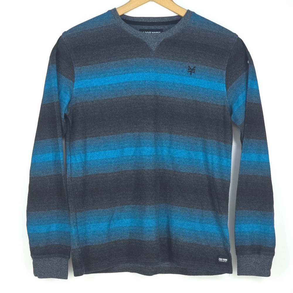 Vintage Zoo York Long Sleeve Shirt Men's Medium Skater Grunge Striped Urban Y2K